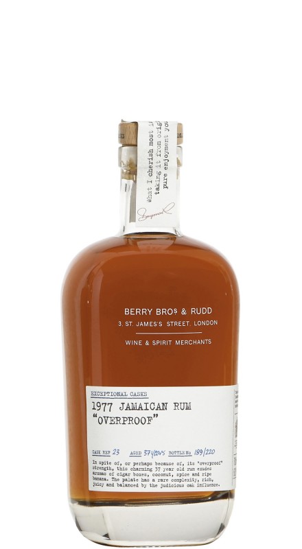 Berry Bros. & Rudd Overproof Jamaican 1977 37 Y.O Rum
