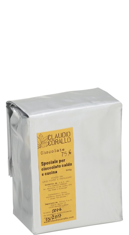 Cioccolato Corallo 75% 500gr