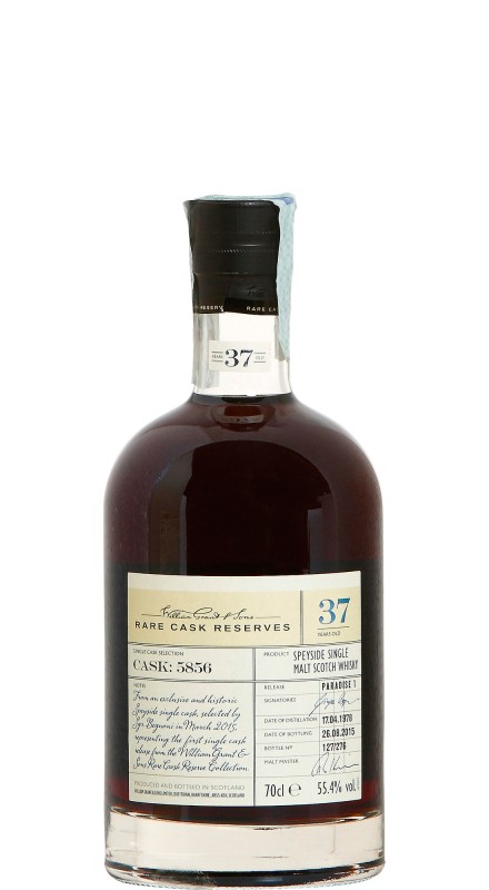 Rare Cask Reserve Paradise 1 37 Y.O. Single Malt Whisky